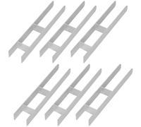 KOTARBAU® Pack of 6 H-post anchors for embedding in concrete, 100 mm / 600 mm, H-anchors made of galvanised steel, silver, post anchor, joist braces, support foot, post shoe with concrete anchor