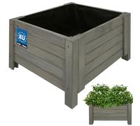 KOTARBAU® Planters outdoor - Garden Planters - Pine Wood - 50 x 50 x 30 cm (19.69x19.69x11.81 inches) - Anthracite - Outdoor Plant Pots - with Liner - Wooden Planter - for Terrace