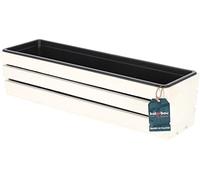 KOTARBAU® Planters Outdoor, Window Box Planter, with Plastic Insert | Wooden Planter, 60x18x15 cm (23.62x7x6 inches), White, for Outdoor, Garden