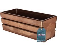 KOTARBAU® Planters Outdoor - Window Box Planter - Wooden Planter - 40x18x15 cm (16x7x6 inches) - Brown - with Plastic Insert - For Outdoor - Garden