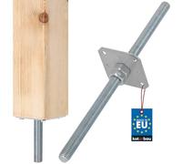 KOTARBAU® Post Holder X mm x X mm Thread M24 mm with Screw Support Base Height Adjustable Galvanised Base Base Concrete Base for Embedding in Concrete, 110 mm x 110 mm x 500 mm