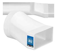 KOTARBAU® Rectangular Pipe Connector 55 x 110 mm for Round Pipe Diameter 100 mm Plastic Adapter Pipe Connector Exhaust Duct Reducer for Ventilation Systems White Flat Duct to Round Pipe Transition