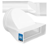 KOTARBAU® Rectangular Pipe Connector 60 x 200 mm for Round Pipe Diameter 150 mm Plastic Adapter Pipe Connector Exhaust Duct Reducer for Ventilation Systems White Flat Duct to Round Pipe Transition