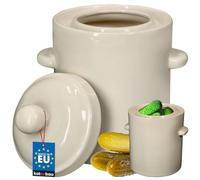 KOTARBAU® Sauerkraut Fermentation Pot Sauerkraut Pot 2.5 L Clay Pot with Lid Stoneware Pot Fermenting Perennial Barrel Cucumber Pot Stoneware Rum Pot Insert Pot Stone Pot Kimchi Container Ceramic