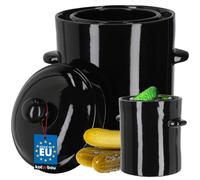 KOTARBAU® Sauerkraut Fermentation Pot, Sauerkraut Pot, Clay Pot with Lid, Stoneware Pot, Fermenting Long-term Storage Container, Cucumber Pot, Stoneware, Rum Pot, Pickling Pot, Stone Pot, Kimchi