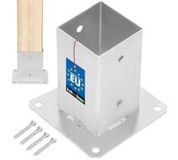 KOTARBAU - Screw-On Post Anchor 80 x 80 mm - 1 Piece - Wooden Post Base - Galvanized Steel - Fence Post Support with Base Plate