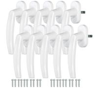 KOTARBAU Set of 10 Window Handles - Balcony Door Handle - Press Studs - PVC - 35mm - White - Patio Door Handle - Universal - Easy Installation - Weatherproof Material
