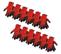 KOTARBAU Set of 12 Gloves Work Gloves Non-Slip Latex Coated Work Gloves Size 10 Dragon Red Men's Workshop Accessories Winter Gardening Gloves Women's Work Gloves