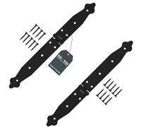 KOTARBAU Set of 2 Door Hinges 150 x 200 x 35 mm Powder-Coated Steel Black Hinges Folding Window Hinge Wooden Door Garden Gate Hinge Box Hinge