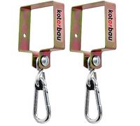 KOTARBAU® Set of 2 Swing Hooks 90 x 90 mm Square Carabiner Hook Swing Clamp Swing Fastening Cuff Hook Yellow Galvanised Hook Holder Hook Swing, Pack of 2, 100 x 100 mm