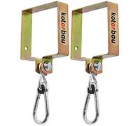 KOTARBAU® Set of 2 Swing Hooks 90 x 90 mm Square Carabiner Hook Swing Clamp Swing Fastening Cuff Hook Yellow Galvanised Hook Holder Hook Swing, Pack of 2, 120 x 120 mm