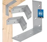 KOTARBAU Set of 25 Angle Connectors - Hole Angle - 100 x 100 x 40 mm - Construction Angle - Perforated Plate Angle - Angle - Carpenter's Angle - Construction Connector - Galvanised Steel