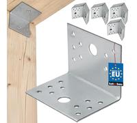 KOTARBAU Set of 50 Angle Connectors - Hole Angle - 60 x 60 x 80 mm - Construction Angle - Perforated Plate Angle - Angle - Carpenter's Angle - Construction Connector - Galvanised Steel