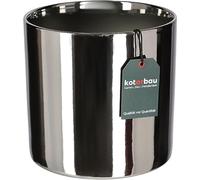 KOTARBAU® Shiny Flower Pot Diameter 230 mm Cylinder Ceramic Plant Pot Decorative Planter Silver Plant Pot Flower Pot for Indoor Plants Garden Pot