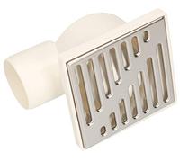 KOTARBAU® Shower Drain with Side Connection … mm Drain Grille … x … mm Stainless Steel Square Floor Drain, Shower Drain, Floor Gutter, White, White, 50 x 100 x 100 mm, Modern
