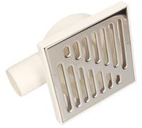 KOTARBAU® Shower Drain with Side Connection 50mm Drain Grille 150x150mm Stainless Steel Square Floor Drain Shower Drain Floor Gutter White