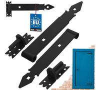 KOTARBAU® Shutter Hinge 300 mm Pack of 2 with Clamps Door Hinge Door Hinge Hinge Construction Fitting Door Fitting Rustproof Gate Accessories Powder Coated