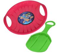 KOTARBAU® Snow Sledge - PVC - 60 cm (24 inches) - Green & Pink - Sledges - Sled - Snow Sled - Plastic Sledge - 34x53 cm (13.39×20.87 inches) - for Kids and Adults