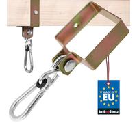 KOTARBAU® Swing Hook 90 x 90 mm Square Carabiner Hook Swing Clamp Swing Attachment Cuff Hook Yellow Galvanised Hook Holder Hook Swing