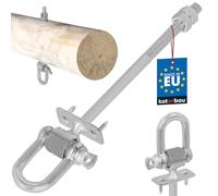 KOTARBAU® Swing Hook - Hammock Hooks - Galvanised Steel - M12 x 190 mm (7.5 in) - Silver - with Shackle and Spikes - for Wooden Beams - Heavy Duty Ceiling Hook - Swing Bracket