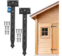 KOTARBAU® T Gate Hinge Set 2 PCS 350 mm (13.78 in) Wooden Gate Door Hinges Shutter Hinges Door Hinge Powder Coated Black