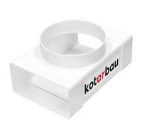 KOTARBAU® T-Piece for Flat Duct Ventilation Ducts 110 x 55 mm with Round Hole Diameter 100 mm Plastic Duct Connector for Ventilation Systems White Flat Duct to Round Pipe Transition Piece for Exhaust