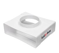 KOTARBAU® T-Piece for Flat Duct Ventilation Ducts 200 x 60 mm with Round Hole Diameter 100 mm Plastic Duct Connector for Ventilation Systems White Flat Duct on Round Pipe Transition Piece for Exhaust