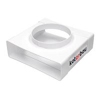 KOTARBAU® T-Piece for Flat Duct Ventilation Ducts 200 x 60 mm with Round Hole Diameter 125 mm Plastic Duct Connector for Ventilation Systems White Flat Duct on Round Pipe Transition Piece for Exhaust