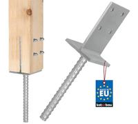 KOTARBAU® T-Post Support 130 x 90 x 6 mm for Embedding in Concrete with Concrete Anchor Made of Rebar Steel Hot-Dip Galvanised