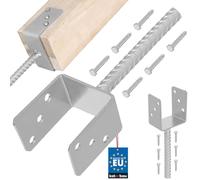 KOTARBAU® U Post Base - for Concrete - Galvanised Steel - 101 mm (3.98 Inches) - Silver - Fence Post Support - Pillar Support
