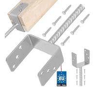 KOTARBAU® U Post Base - for Concrete - Galvanised Steel - 121 mm (4.7 Inches) - Silver - Fence Post Support - Pillar Support