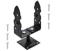 KOTARBAU® U Post Holder Screw-On 120-200 mm Post Holder for Wooden Posts Ground Sleeve Post Carrier Support Foot Post Support Height Adjustable Floor Base Plate Powder Decorative