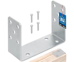 KOTARBAU - U-Shaped Post Base for Screw Attachement - 150 mm - White Colour - Galvanized - The perfect solution for connecting various elements.