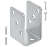 KOTARBAU - U-Shaped Post Base for Screw Attachement - 50 mm - White Colour - Galvanized - The perfect solution for connecting various elements.