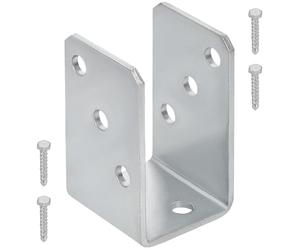 KOTARBAU - U-Shaped Post Base for Screw Attachement - 50 mm - White Colour - Galvanized - The perfect solution for connecting various elements.