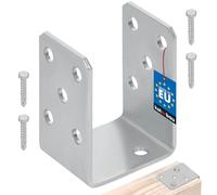 KOTARBAU - U-Shaped Post Base for Screw Attachement - 70 mm - White Colour - Galvanized - The perfect solution for connecting various elements.