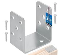 KOTARBAU - U-Shaped Post Base for Screw Attachement - 80 mm - White Colour - Galvanized - The perfect solution for connecting various elements.