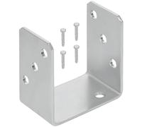 KOTARBAU - U-Shaped Post Base for Screw Attachement - 90 mm - Silver/White Colour - Galvanized - The perfect solution for connecting various elements.