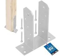 KOTARBAU - U-Shaped Post Support 70 mm - Bracket for Bolt-On Square Timber Posts, Base Plate, Screw-On Hot-dip Galvanized Anchor