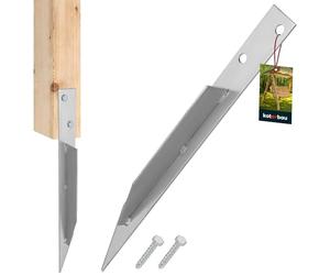 KOTARBAU® Universal Impact Sleeve Ground Anchor for Swing 1 Piece + 2 Screws 44.5 x 4 cm Sheet Metal Hot-Dip Galvanised Ground Anchor for Swing Anchor Playhouse Play Tower Swing Ground Sleeve for