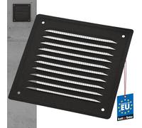 KOTARBAU® Vent Cover - Steel - 16.5x16.5 cm (6.5x6.5 inches) - Graphite - Air Vent Grill - with Insect Screen - for Wall Ventilation - Corrosion Resistant