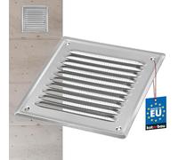 KOTARBAU - Ventilation Grille 165 x 165 mm Stainless Steel, Exhaust Vent for Fireplace with Insect Screen, Corrosion-Resistant - Chrome