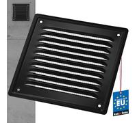 KOTARBAU - Ventilation Grille 165x165 mm - Exhaust Vent - Screw-In - Painted - Chimney Ventilation - Black - Insect Protection - Corrosion-Resistant