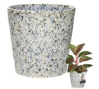 KOTARBAU® Vintage Flower Pot Planter Ceramic Blue Diameter 15 cm Height 16.5 cm Ceramic Glazed 1 Piece Trapezoid Flower Planter Large Planters for Indoor Plants Flower Pot Blue Ceramic