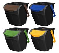 KOTARBAU® Waste Separation System Kitchen Waste Bin 4 Compartments Waste Bin Lid Plastic Kitchen Waste Bin Kitchen Waste Bin Recycling System Separation System Waste System Dustbin Waste Separation
