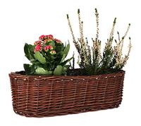 KOTARBAU® Wicker Planter Flower Pot Oval for Flowers Plants Natural Basket 40 cm Flower Box Rattan Wicker Basket