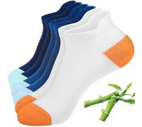 Kotashion Bamboo Trainer Socks for Men, Breathable Cushioned, Anti Blister Short Athletic Sports Running, Low Cut Summer Walking, No Show Ankle Socks Low Cut Invisible Running Gym 6 Pairs