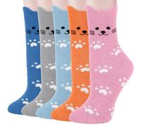 Kotashion Fluffy Fuzzy Cozy Socks Womens 5 Pairs Warm Soft Bed Winter Thermal Socks for Girls Ladies Xmas Christmas Gifts Present for Mum Sister Her Teenage Size 4-8