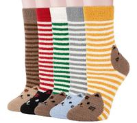 Kotashion Fluffy Fuzzy Cozy Socks Womens 5 Pairs Warm Soft Bed Winter Thermal Socks for Girls Ladies Xmas Christmas Gifts Present for Mum Sister Her Teenage Size 4-8