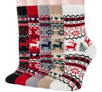 Kotashion Fluffy Fuzzy Cozy Socks Womens 5 Pairs Warm Soft Bed Winter Thermal Socks for Girls Ladies Xmas Christmas Gifts Present for Mum Sister Her Teenage Size 4-8